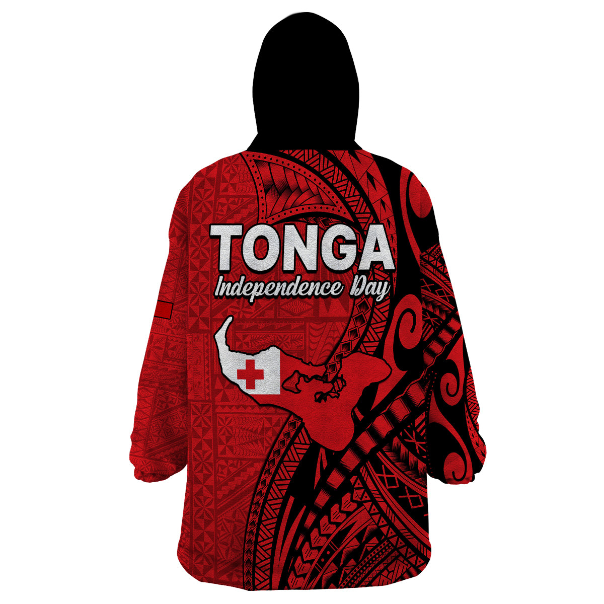 Tonga Independence Anniversary Wearable Blanket Hoodie Tongan Tribal Pattern Unique Version LT9 - Polynesian Pride
