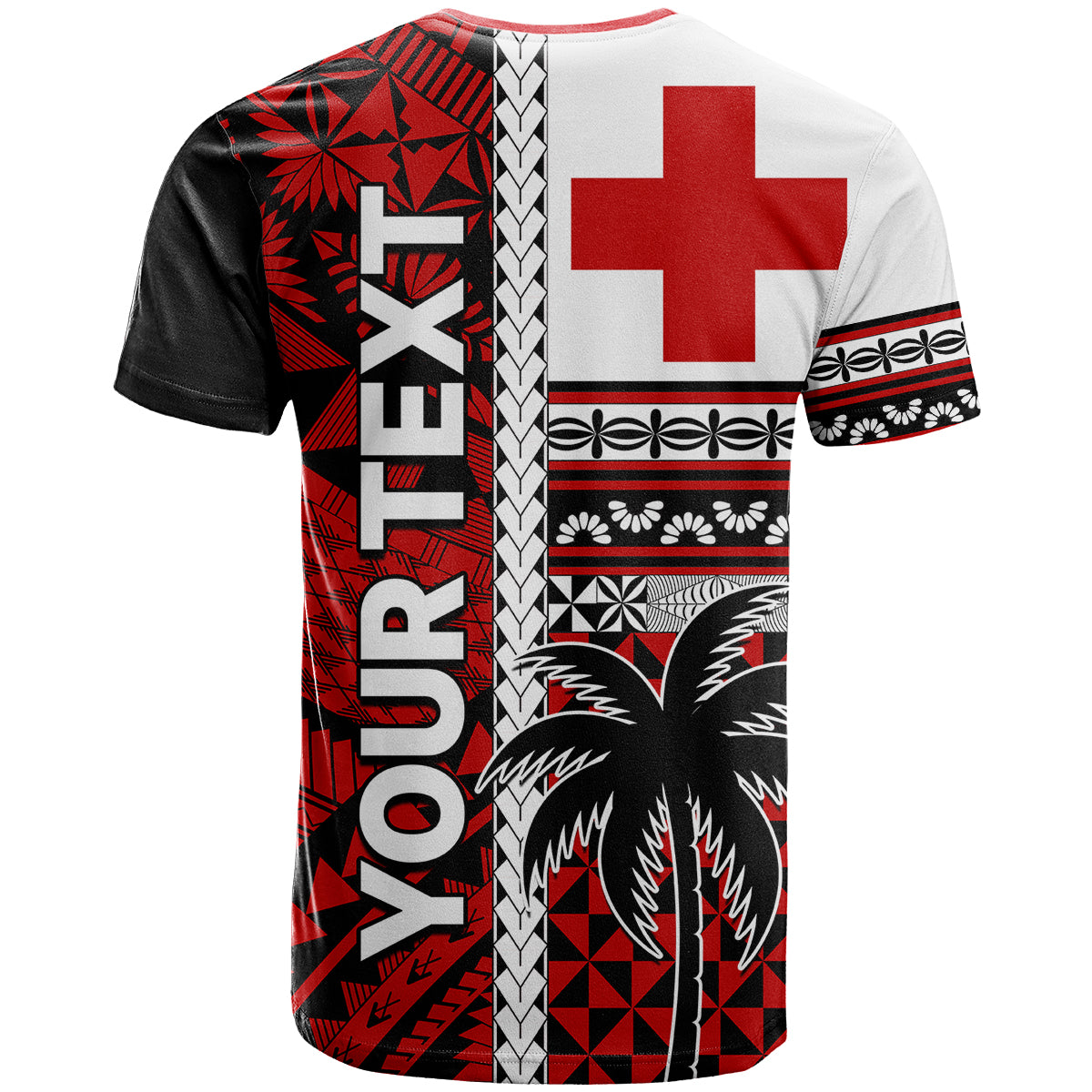 Custom Tonga Kupesi Ngatu T Shirt Proud Tonga with Flag and Palm Tree LT9 - Polynesian Pride