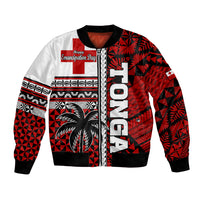 Tonga Independence Day Bomber Jacket Proud Tongan Emancipation with Kupesi Ngatu LT9 Unisex Red - Polynesian Pride