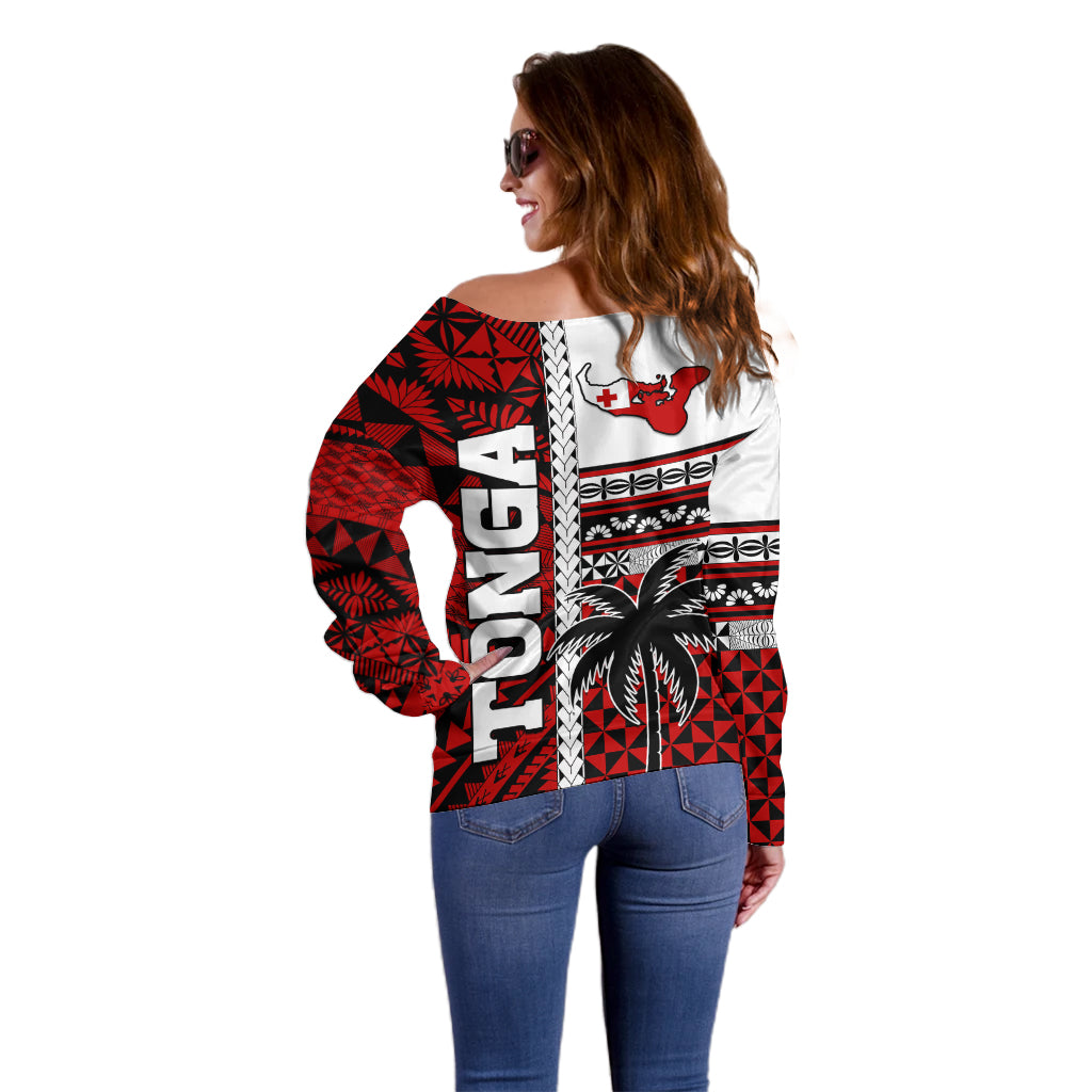 Tonga Independence Day Off Shoulder Sweater Proud Tongan Emancipation with Kupesi Ngatu LT9 - Polynesian Pride