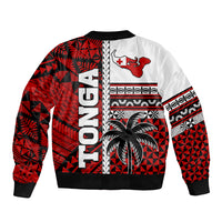 Tonga Independence Day Sleeve Zip Bomber Jacket Proud Tongan Emancipation with Kupesi Ngatu LT9 - Polynesian Pride