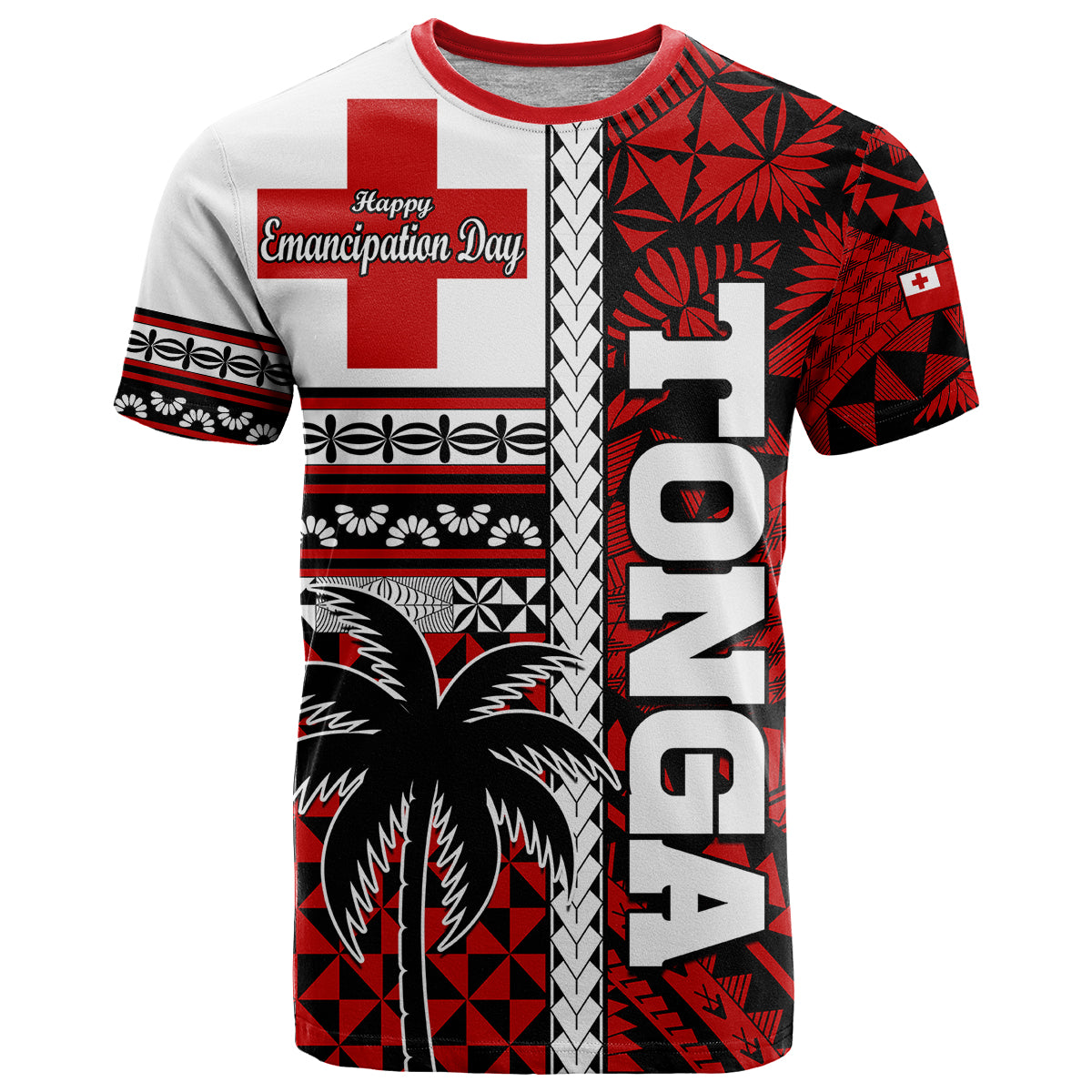 Tonga Independence Day T Shirt Proud Tongan Emancipation with Kupesi Ngatu LT9 Red - Polynesian Pride