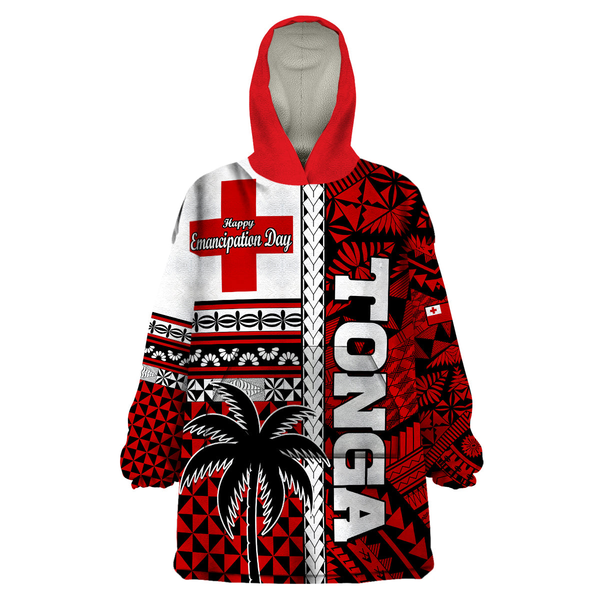 (Custom Personalised) Tonga Independence Day Wearable Blanket Hoodie Proud Tongan Emancipation with Kupesi Ngatu LT9 Unisex One Size - Polynesian Pride