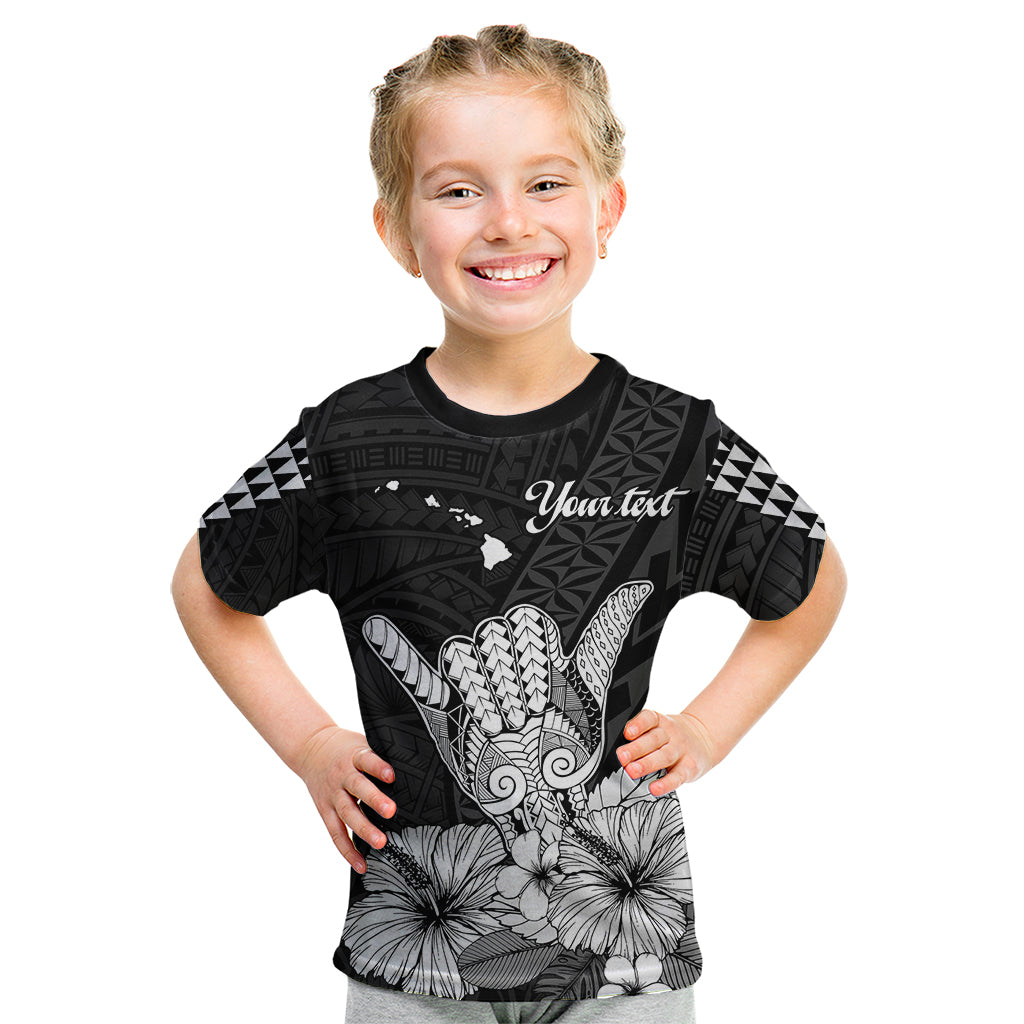 (Custom Personalised) Hawaii Shaka Sign Kid T Shirt Black Version LT9 Youth XL Size14 - Polynesian Pride