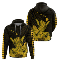 Hawaii Shaka Sign Hoodie Gold Version LT9 Pullover Hoodie Gold - Polynesian Pride