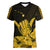 Hawaii Shaka Sign Women V Neck T Shirt Gold Version LT9 - Polynesian Pride