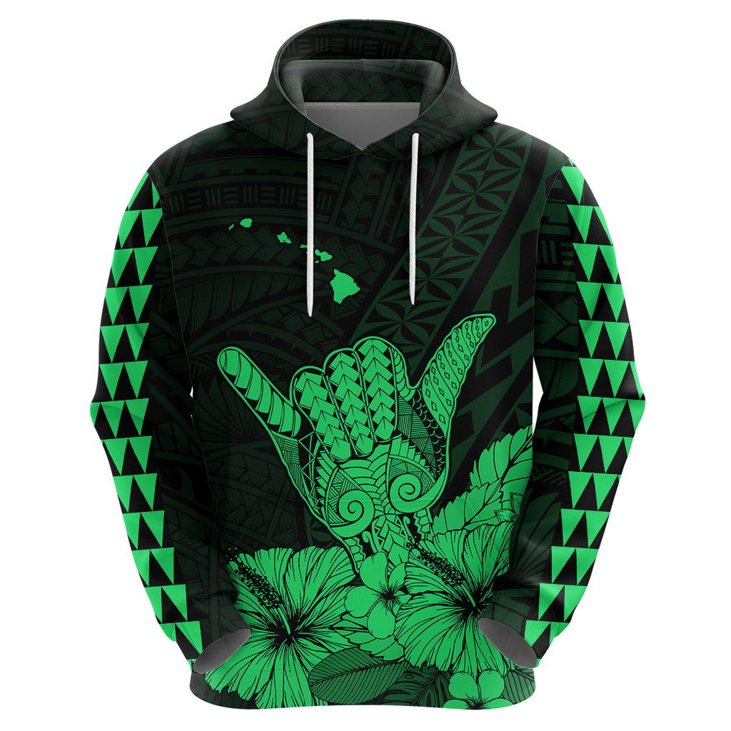 Hawaii Shaka Sign Hoodie Green Version LT9 Zip Hoodie Green - Polynesian Pride