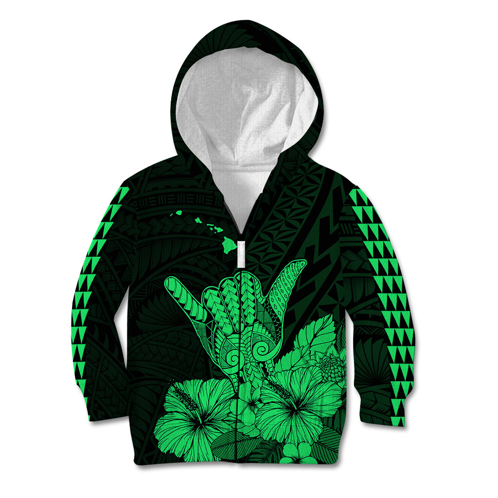 Hawaii Shaka Sign Kid Hoodie Green Version LT9 - Polynesian Pride