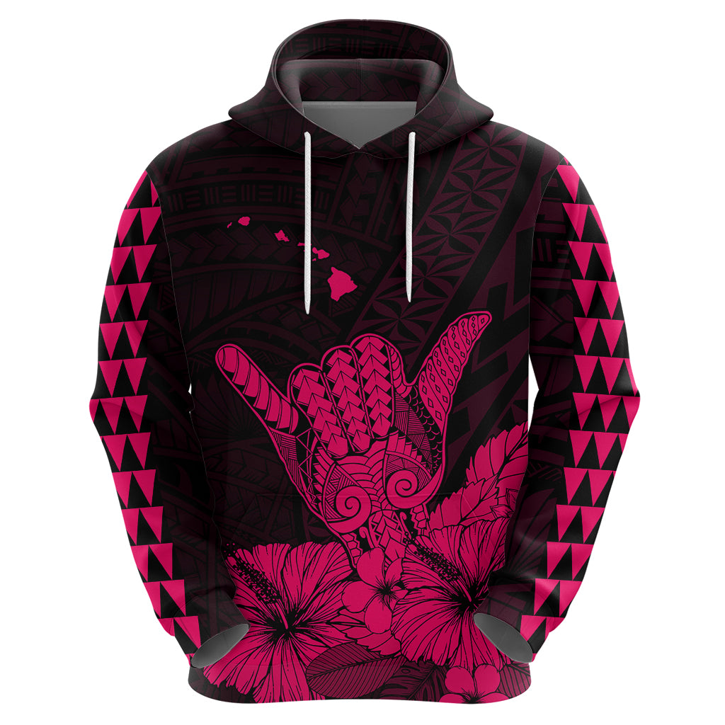 Hawaii Shaka Sign Hoodie Pink Version LT9 Zip Hoodie Pink - Polynesian Pride