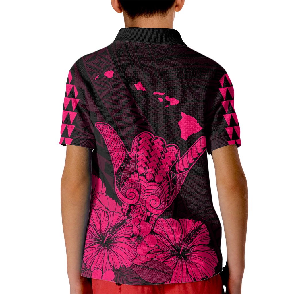 Hawaii Shaka Sign Kid Polo Shirt Pink Version LT9 - Polynesian Pride