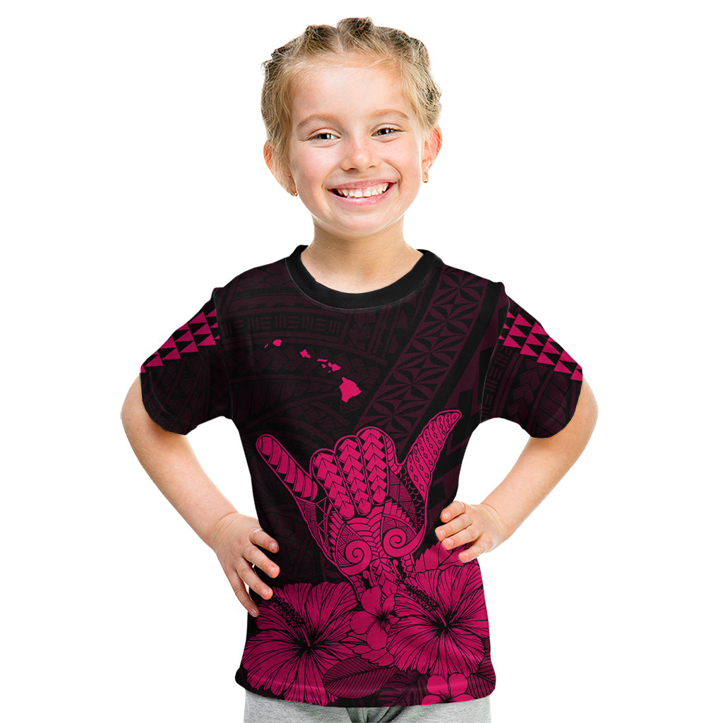 Hawaii Shaka Sign Kid T Shirt Pink Version LT9 - Polynesian Pride