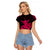 Hawaii Shaka Sign Raglan Cropped T Shirt Pink Version LT9 Female Pink - Polynesian Pride