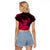 Hawaii Shaka Sign Raglan Cropped T Shirt Pink Version LT9 - Polynesian Pride
