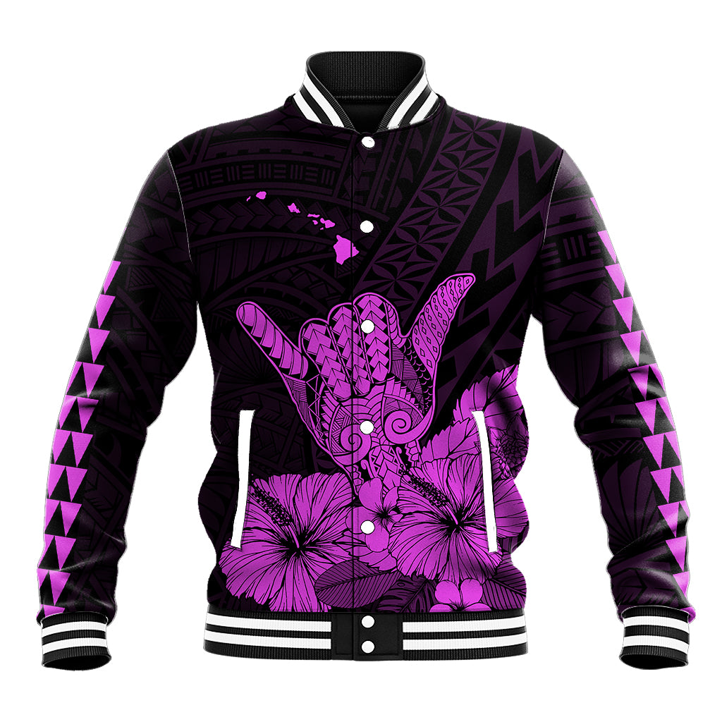 Hawaii Shaka Sign Baseball Jacket Purple Version LT9 Unisex Purple - Polynesian Pride