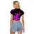 Hawaii Shaka Sign Raglan Cropped T Shirt Purple Version LT9 - Polynesian Pride
