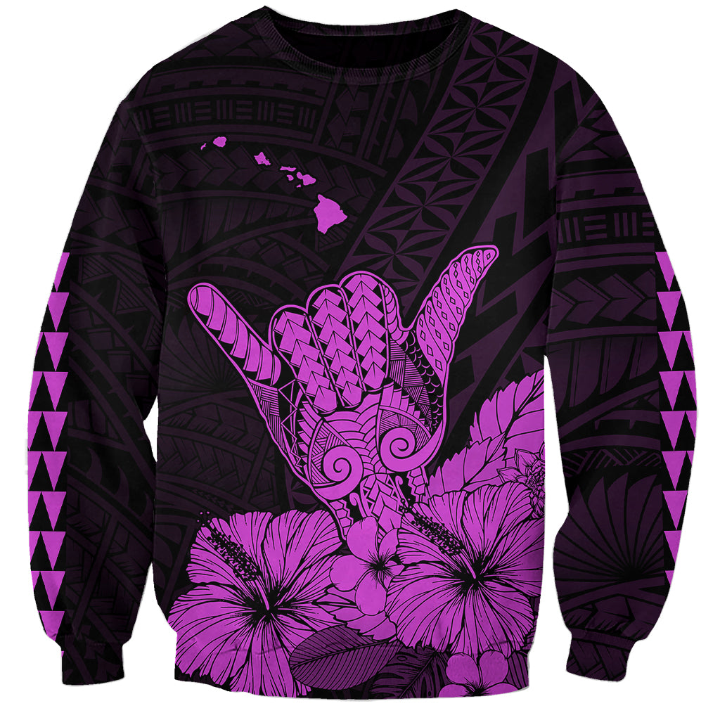 Hawaii Shaka Sign Sweatshirt Purple Version LT9 Unisex Purple - Polynesian Pride