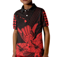 Hawaii Shaka Sign Kid Polo Shirt Red Version LT9 Kid Red - Polynesian Pride