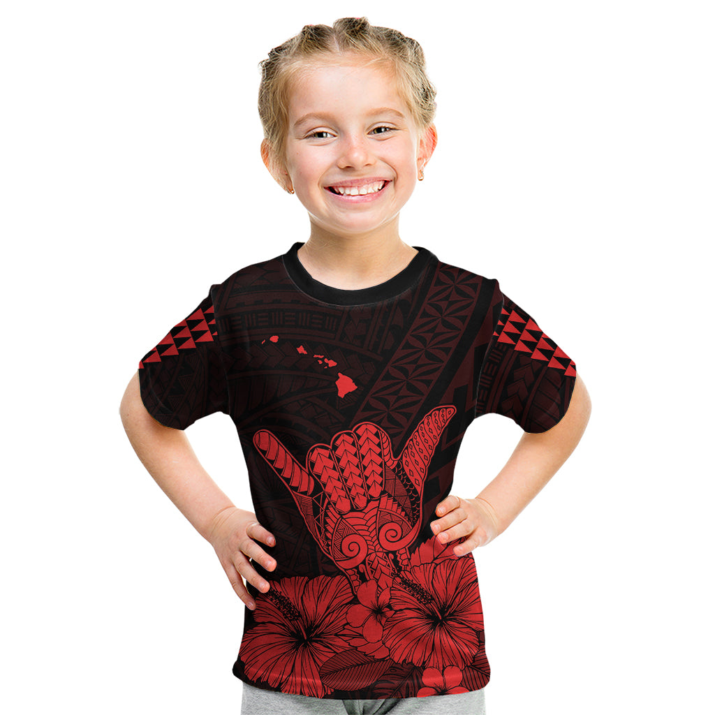 Hawaii Shaka Sign Kid T Shirt Red Version LT9 - Polynesian Pride