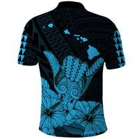Hawaii Shaka Sign Polo Shirt Blue Version LT9 - Polynesian Pride