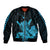 Hawaii Shaka Sign Sleeve Zip Bomber Jacket Blue Version LT9 Unisex Blue - Polynesian Pride