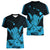 Hawaii Shaka Sign Women V Neck T Shirt Blue Version LT9 Female Blue - Polynesian Pride