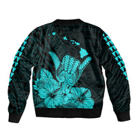 Hawaii Shaka Sign Bomber Jacket Turquoise Version LT9 - Polynesian Pride