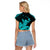 Hawaii Shaka Sign Raglan Cropped T Shirt Turquoise Version LT9 - Polynesian Pride