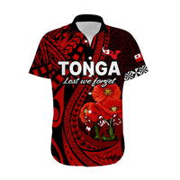 Tonga ANZAC Day Hawaiian Shirt Lest We Forget Red Version LT9 - Polynesian Pride
