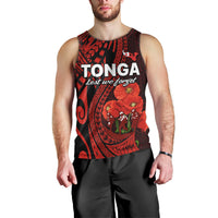 (Custom Personalised) Tonga ANZAC Day Men Tank Top Lest We Forget Red Version LT9 - Polynesian Pride