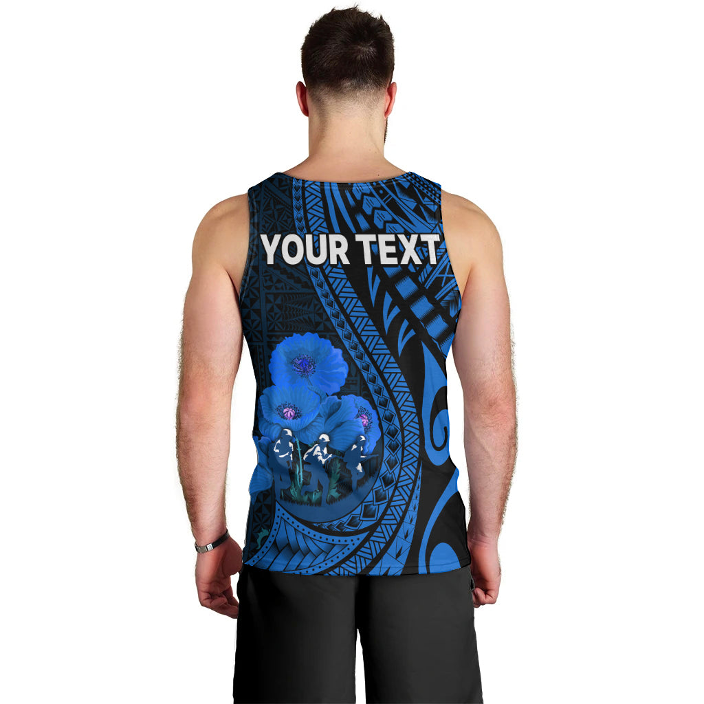 (Custom Personalised) Tonga ANZAC Day Men Tank Top Lest We Forget Blue Version LT9 - Polynesian Pride
