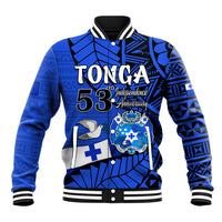 Tonga Emancipation Day Baseball Jacket Happy 53rd Independence Anniversary Blue Version LT9 Unisex Blue - Polynesian Pride