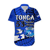 Tonga Emancipation Day Hawaiian Shirt Happy 53rd Independence Anniversary Blue Version LT9 - Polynesian Pride