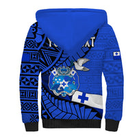 (Custom Personalised) Tonga Emancipation Day Sherpa Hoodie Happy 53rd Independence Anniversary Blue Version LT9 - Polynesian Pride