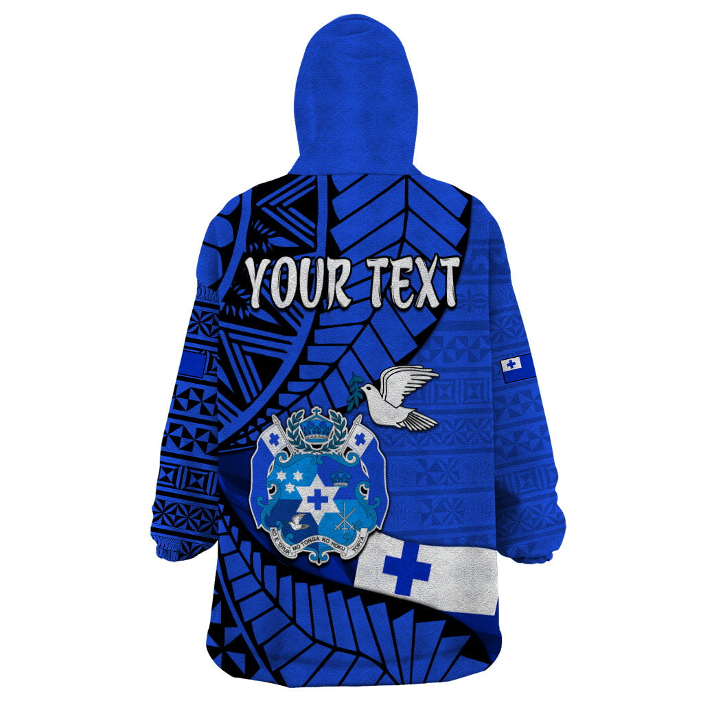 (Custom Personalised) Tonga Emancipation Day Wearable Blanket Hoodie Happy 53rd Independence Anniversary Blue Version LT9 - Polynesian Pride