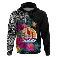 Tahiti Island Hoodie French Polynesia Tropical LT9 Zip Hoodie Black - Polynesian Pride