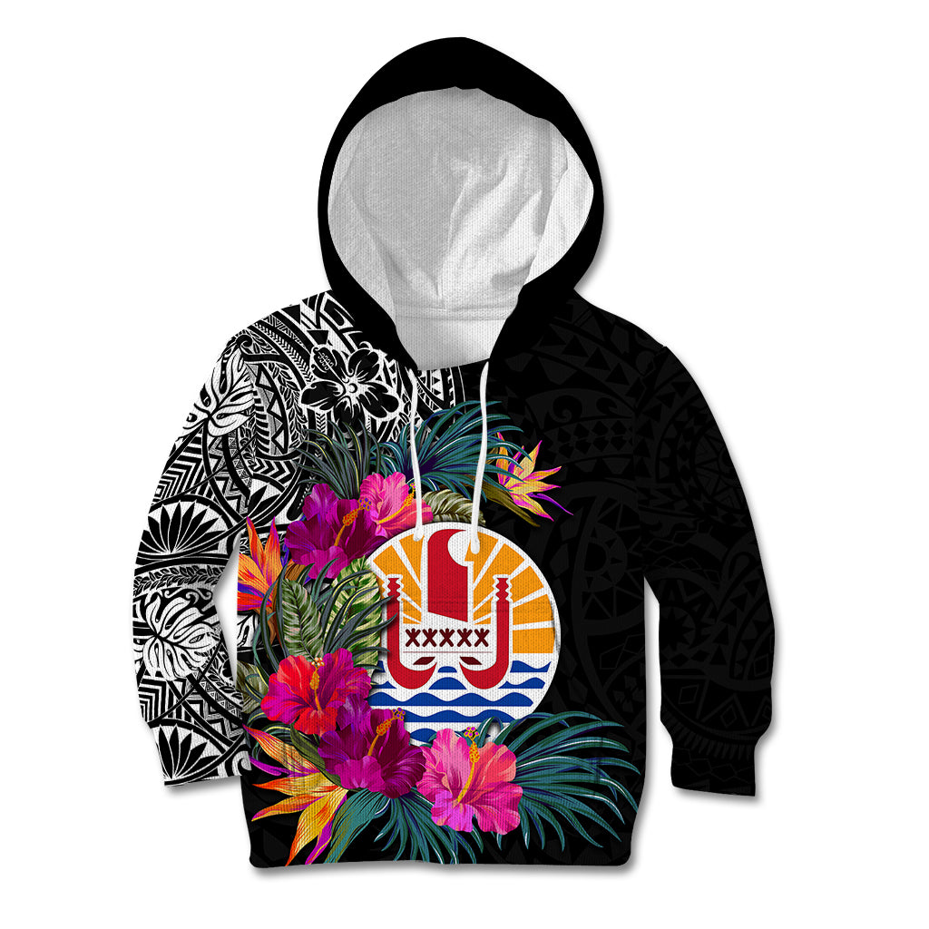 Tahiti Island Kid Hoodie French Polynesian Tropical LT9 Hoodie Black - Polynesian Pride