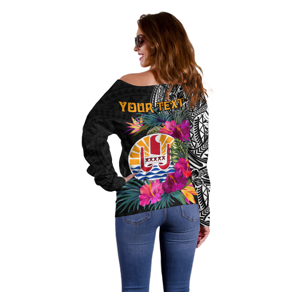 (Custom Personalised) Tahiti Island Off Shoulder Sweater French Polynesian Tropical LT9 - Polynesian Pride