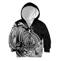 Polynesian Tahiti Island Kid Hoodie The Wave of Water - Black LT9 - Polynesian Pride