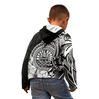 Polynesian Tahiti Island Kid Hoodie The Wave of Water - Black LT9 - Polynesian Pride