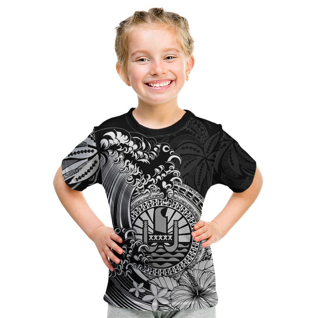 Polynesian Tahiti Island Kid T Shirt The Wave of Water - Black LT9 Youth XL Size14 - Polynesian Pride