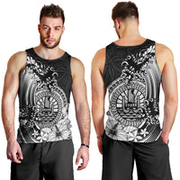 Polynesian Tahiti Island Men Tank Top The Wave of Water - Black LT9 - Polynesian Pride