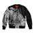 Polynesian Tahiti Island Sleeve Zip Bomber Jacket The Wave of Water - Black LT9 Unisex Black - Polynesian Pride