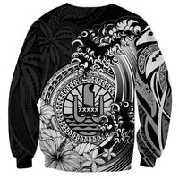 Polynesian Tahiti Island Sweatshirt The Wave of Water - Black LT9 - Polynesian Pride
