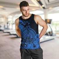 Polynesian Tahiti Island Men Tank Top The Wave of Water - Blue LT9 - Polynesian Pride