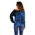 Polynesian Tahiti Island Off Shoulder Sweater The Wave of Water - Blue LT9 - Polynesian Pride