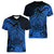 Polynesian Tahiti Island Women V Neck T Shirt The Wave of Water - Blue LT9 Female Blue - Polynesian Pride