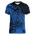 Polynesian Tahiti Island Women V Neck T Shirt The Wave of Water - Blue LT9 - Polynesian Pride