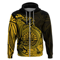 Polynesian Tahiti Island Hoodie The Wave of Water Gold LT9 - Polynesian Pride