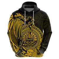 Polynesian Tahiti Island Hoodie The Wave of Water Gold LT9 - Polynesian Pride