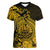 Polynesian Tahiti Island Women V Neck T Shirt The Wave of Water - Gold LT9 - Polynesian Pride